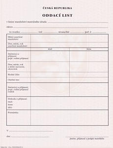 Certificado de Matrimonio checo.