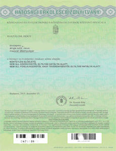 Certificado de Penales, Hungría. 